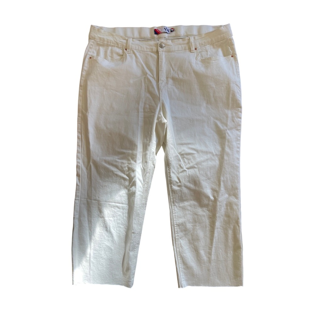 YMI Jeans FP Women's Cream‎ Cropped Wide Straight Leg Pants Plus Size 2X
